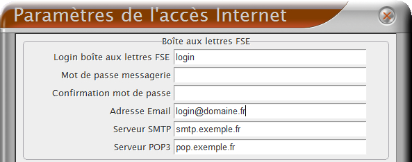 Paramètres de l'accès internet