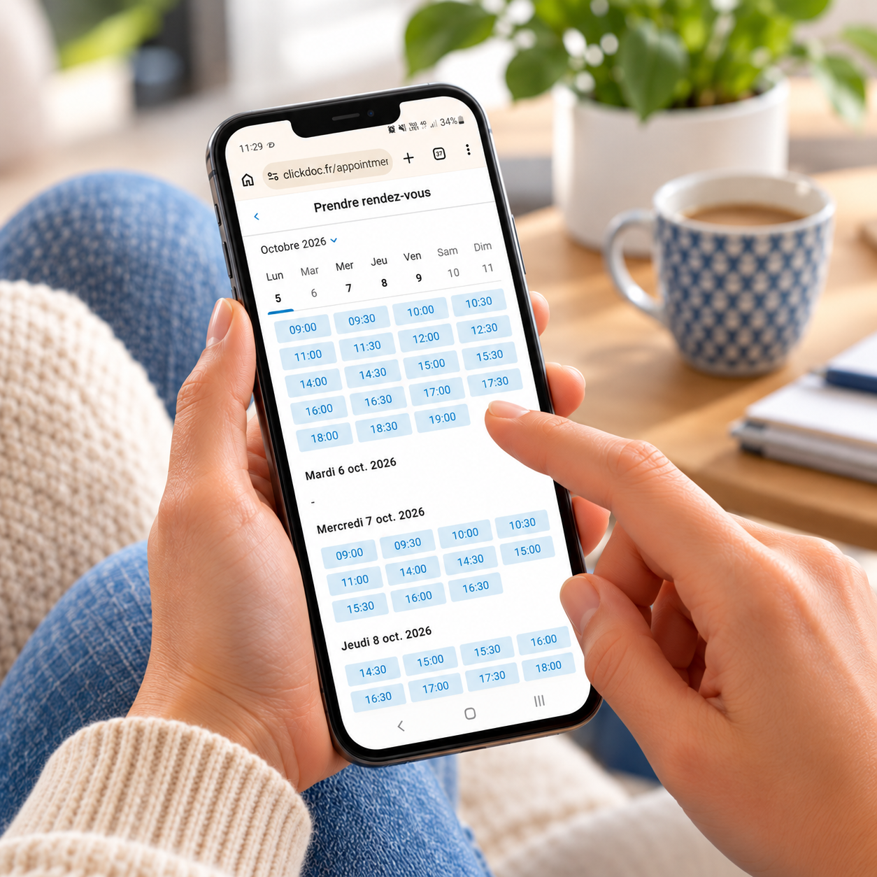 CLICKDOC réservez votre rdv depuis votre téléphone